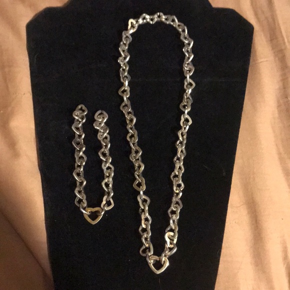 925 SS HEART CHAIN & BRACELET TIFFANYS LOOK ALIKE - Picture 4 of 8
